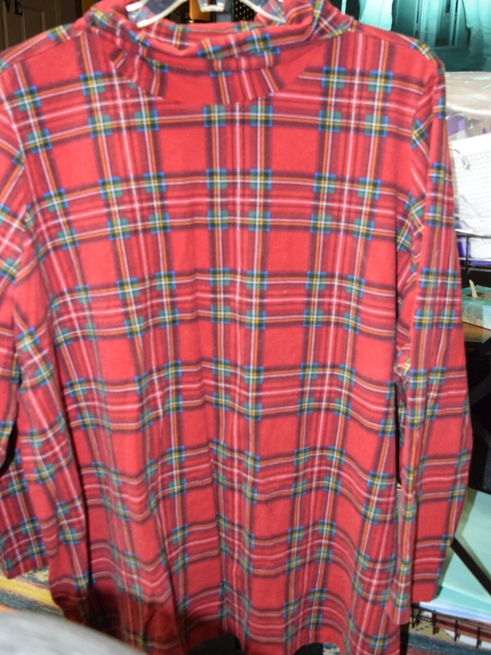 D & Co. LS Plaid Turtleneck, Pullover, Size 5X